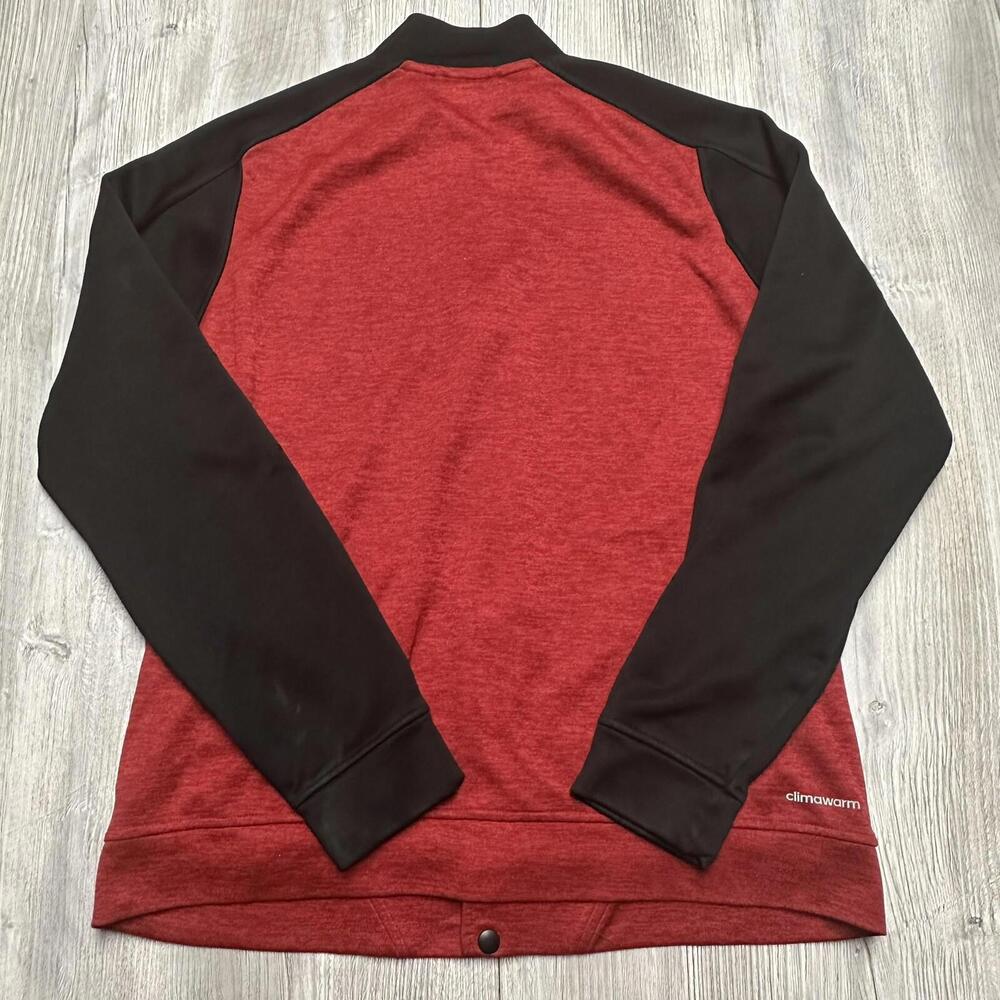 Nebraska Cornhuskers Jacket Mens Medium Red Black Snap Button Up Adidas - Picture 7 of 8